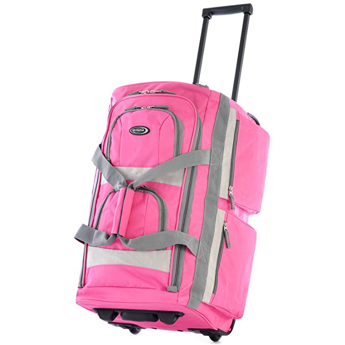 Olympia 22 Inch Rolling Duffel, Hot Pink