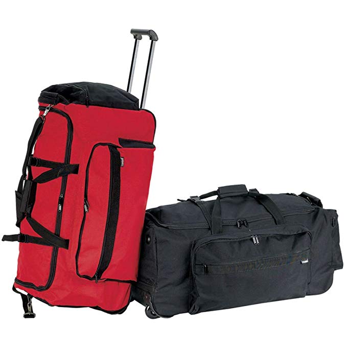 Preferred Nation Unisex-Adult Heavy Duty Outdoor Gear 2-Wheeled Travel Duffel, Red