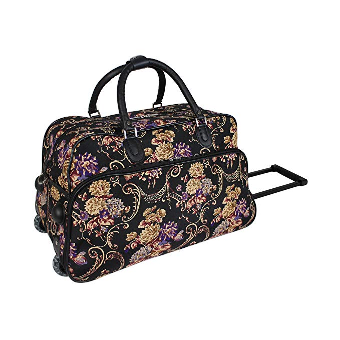 World Traveler 21-Inch Carry-On Rolling Duffel Bag, Multicolor Paisley