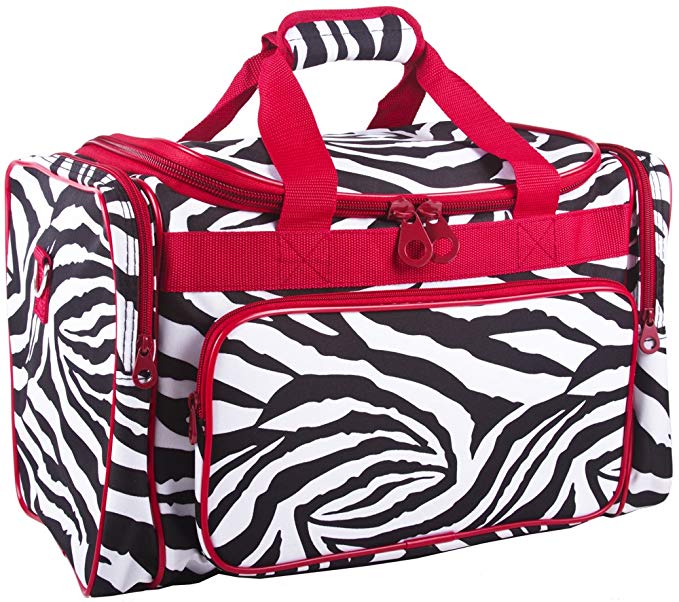 Ever Moda Red Zebra Duffle Bag 19-inch