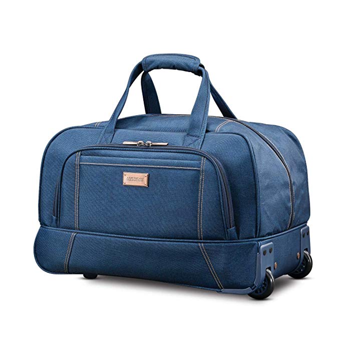 American Tourister Belle Voyage Wheeled Duffel 20 Rolling Duffel, Blue Denim